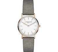 Liebeskind Berlin Orologio da polso da donna - 30 mm al quarzo con cassa rotonda - Cinturino in maglia in acciaio inox - 5 ATM impermeabile - Senza tempo e filigrana, grigio., oro rosa/grigio pelle