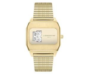 Liebeskind Berlin Orologio da polso da donna - Orologio rettangolare al quarzo con quadrante originale - Cinturino in acciaio inox - Impermeabile 3 ATM - Dichiarazione alla moda, gold