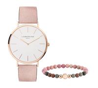 LIEBESKIND Berlin Set aus orologio da polso e Beadarmband LS-0072-LQB IP oro rosa