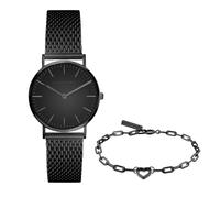 Liebeskind Berlin Set orologio da polso & bracciale LS-0134-MQB acciaio inossidabile IP nero