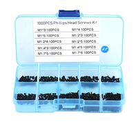 LiebeWH 1000 Viti Piccole, Vite in Miniatura Vite Minuscola 1,4 X 3 Mm con Testa a Croce con 1000 Pezzi di Viti e Ben Confezionate M1 M1.2 M1.4 M1.7