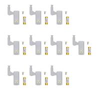 LiebeWH 10Pcs Luci della Cerniera Dell'armadio Luce della Cerniera del Gabinetto con 3 Luci a LED per Armadio Guardaroba (Luce calda + batteria)