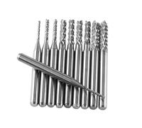 LiebeWH 10pcs Tungsten Fine in Carburo Fine 1,0 Mm 1,5 Mm 2,0 2,5 3, Diametro Tagliente /8 "Diametro Gambo,49" Mulino di Lunghezza per Circuiti in Acciaio Inossidabile in Acciaio Inossidabile in