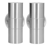 LiebeWH 2Pcs GU10 Applique Cilindriche da Esterno in Acciaio Inossidabile Applique da Parete per Esterni Applique da Parete a LED Impermeabile Up Down