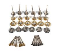 LiebeWH 36Pcs Ottone Filo di Acciaio Spazzola Spazzola Metallica per Trapano Set Penna Tazza Ruota A Forma di Lucidatura Pulizia Rotante Strumenti Kit Completo per Lucidatura Levigatura Pulizia
