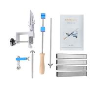LiebeWH Affilatore Guidato Strumento per Affilare Professionale con 4 Coti Grana 150 400 800 2000 per Coltelli da Cucina e da Esterno (Con 4 pietre diamantate)