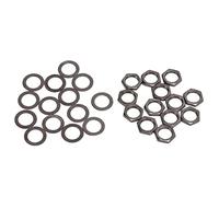 LiebeWH Kit di Fissaggio Connettore Jack per Strumenti, Dadi e Rondelle Filettati M9, Set di Hardware in Metallo per Gruppi Jack di Uscita per Chitarra Elettrica e Basso, 14 Dadi e 14 Rondelle