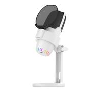 LiebeWH Kit Microfono Dinamico USB RGB, Microfono per Computer con Cancellazione del Rumore con Treppiede, Plug and Play Mute con un Tasto per Giochi, Streaming, Podcast, Riunioni, Registrazione