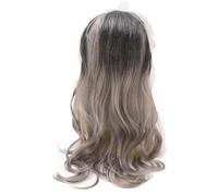 LiebeWH Parrucche Sintetiche Ondulate con Sfumature Nere e Grigie per Donne - Cosplay per Feste Quotidiane Resistenti Al Calore - Parrucche per Capelli Ricci 27,6 Pollici per Tutte le Occasioni