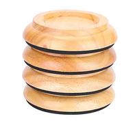 LiebeWH Piedini per Pianoforti Rotondi in Legno di Faggio Set Non Slip di Tazze di Alberi per Piano (Colore di legno)