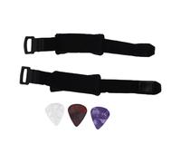 LiebeWH Set di 2 Cinturini Muti in Poliestere Morbido per Chitarra Elettrica, Set da 2, per Basso Elettrico, 4 5 6 7 Corde, con 3 Plettri per la Registrazione, Controllo del Rumore dei Bassi Slap Slap