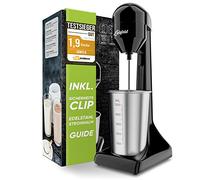 Liebfeld Shaker proteico elettrico - Frullatore a immersione con tazza in acciaio inox da 500 ml, frullato proteico e latte shake, fitness, bianco d'uovo, frullatore frappe, frullatore per frullati