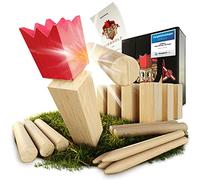 Liebholz® Gioco di lancio vichingo Premium Kubb [vincitore del test] con custodia per il trasporto e istruzioni (lingua italiana non garantita), originale scacchi svedesi in legno di gomma FSC