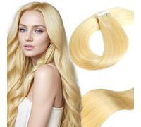 LieblichWelle Extension Capelli Veri Biadesivo Biondo Decolorato 55 cm, 20 pz, 50 g, Salon-Grade Qualità, Facili Comode da Indossare Per le Giovani Donne (Biondo Decolorato, 55 cm)