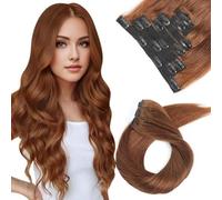 LieblichWelle Extension con clip in capelli veri castani, 30 cm, 7 pezzi da 70 g, di qualità, facili e piacevoli da indossare per le donne (marrone, 30 cm-70 g)