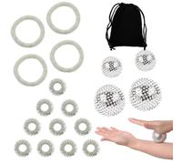 Liekadijiae 4 Palline Massaggianti Per Riccio,10 Anelli Massaggianti,4 massaggianti Bracciali,Sfera Magnetica Per Massaggi o Massagg,Massaggiatore Per Dita,Anelli Per Agopressione,Per Ridurre Stre