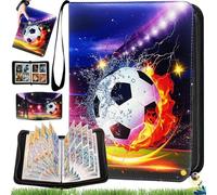 Liekadijiae Album Raccoglitore per Carte di Calcio - 50 Pagine, Capacità 400 Carte, in Pelle PU Impermeabile