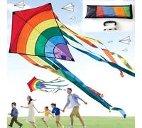 Liekadijiae Aquilone Arcobaleno per Bambini e Adulti, Aquilone da Esterno, 3+ Anni, 80 Metri di Linea