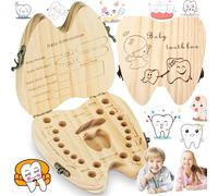 Liekadijiae Scatola Dei Dentini in Legno, Conservazione Denti da Latte, Portadenti da Latte, Scatola Porta Dentini da Latte in legno, Scatolina Dentini da Latte per un Compleanno o un Battesimo
