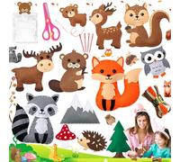 Liekadijiae Set da Cucito in Feltro per Bambini - 32 Pezzi Kit Fai Da Te Con Animali, Confezione Artigianato e Cucire