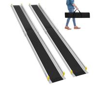 LIEKUMM 2 x 105-183 cm, rampa di carico per sedia a rotelle, capacità di carico 300 kg, per casa, gradini, marciapiedi, robusta rampa telescopica per sedie a rotelle elettriche, biciclette