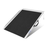 LIEKUMM Rampa per sedia a rotelle, 91 x 73 cm, in alluminio, leggera, capacità 300 kg, rampa senza barriere per disabili, per trolley per sedia a rotelle