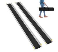 LIEKUMM Rampa per sedia a rotelle da 135 a 244 cm, portata 300 kg, per sedia a rotelle e scooter, rampa telescopica per soglie, sedie a rotelle elettriche, biciclette, 3 lunghezze regolabili, con
