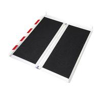 LIEKUMM Rampe per Disabili, 91,5L x 77W Rampa Pieghevole Antisdrucciolo, Capacità 300 kg Rampe per Disabili in alluminio