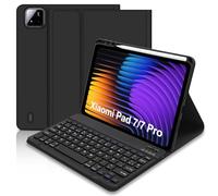 Lielax Custodia con tastiera per Xiaomi Pad 7/Pad 7 Pro 11.2" 2025, Xiaomi Pad 7/7 Pro custodia tastiera, QWERTY spagnolo Ñ tastiera, Bluetooth tastiera magnetica rimovibile per Xiaomi Tablet 7, nero