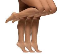 LIEMI Pօmpea Calze Gambaletto COMFORT SIZE 20 DEN Taglia Unica Ambrato 6 Paia