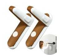 Liemuao - 2 serrature a leva per porta per bambini e petproof, serratura a leva per porta a prova di bambini, serrature per maniglie per porte per bambini 3M (marrone)