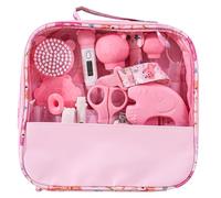Liemuao - Kit di 15 accessori per capelli, termometro digitale, termometro da bagno, piccolo taglio per unghie, kit da bagno per bambini, kit da bagno per bambini, per viaggi casa (rosa)
