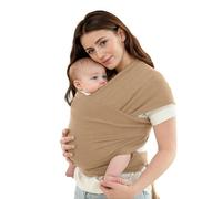 Liemuao - Sciarpe elastiche tutto in uno, ergonomiche, fascia per pelle con tessuto morbido cotone, supporto per neonati traspirante, a mani libere, unisex e regolabile, regalo per la nascita (Kaki)