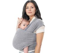 Liemuao - Sciarpe elastiche tutto in uno, ergonomiche, fascia per pelle con tessuto morbido cotone, supporto per neonati traspirante, a mani libere, unisex e regolabile, regalo per la nascita (grigio)