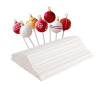 LIERFIS 100 Pezzi Bastoncini per Cake Pops, 15 cm per Lecca Cottura, di Carta per Cakepop, Caramelle Arcobaleno, Cioccolato, Bianco