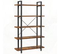 Lieria a 5 Ripiani Scaffale in Stile Industriale Portaoggetti Stabile File da Montare per SoggiorCamera da Letto Ufficio Marrone Vintage e Nero LLS55BX Un'atmosfera confortevole: Una struttura in ciai