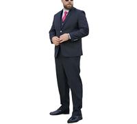 LIEROLYE Abito Da Uomo 3 Pezzi, Abiti Da Uomo Taglie Forti, Completo Classico Formale Con Giacca, Gilet E Pantaloni A 2 Bottoni Per Matrimoni E Occasioni Speciali(Navy,5X-Large)