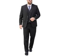 LIEROLYE Abito Da Uomo 3 Pezzi, Abiti Da Uomo Taglie Forti, Completo Classico Formale Con Giacca, Gilet E Pantaloni A 2 Bottoni Per Matrimoni E Occasioni Speciali(Black,7X-Large)