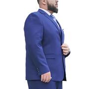 LIEROLYE Completo Da Uomo 2 Pezzi, Abiti Da Uomo Taglie Forti, Completi Estivi Leggeri Con Giacca E Pantaloni A 2 Bottoni Per Matrimoni E Riunioni Di Lavoro(Royal Blue,5X-Large)