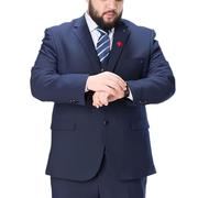 LIEROLYE Completo Da Uomo 2 Pezzi, Abiti Da Uomo Taglie Forti, Completi Estivi Leggeri Con Giacca E Pantaloni A 2 Bottoni Per Matrimoni E Riunioni Di Lavoro(Navy,5X-Large)