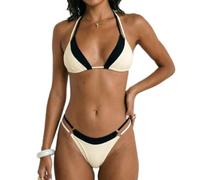 LIEROLYE Il Bikini Perizoma a Triangolo a Doppio Strato Imposta Il Costume da Bagno con Gamba Alta e Halter for Le Vacanze In Spiaggia