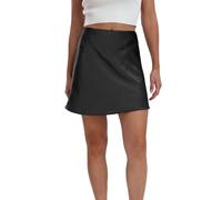 LIEROLYE Minigonne In Raso Da Donna, Gonna Corta Estiva In Seta Elasticizzata A Vita Alta, A Trapezio, Gonne Eleganti Da Festa In Tinta Unita(Black,M)