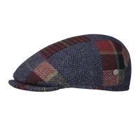 LIERYS Capri Merino Patchwork Coppola Unisex - Berretto con Visiera in 100% Lana Merino - Coppola Made in Italy - Berretto in Lana a Quadri Autunno/Inverno Blu 60 cm