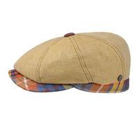 LIERYS City Bic Coppola Stile Wide Fit Berretto Piatto in Lino unicolore Made in Italy Unisex Estate Primavera Beige 58 cm