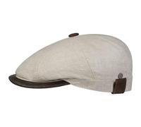 LIERYS City Coppola Berretto Piatto Wide Fit Lino Dettagli Pelle Made in Italy Unisex Primavera Estate