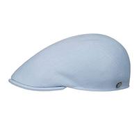 LIERYS Coppola in Lino Uni Uomo - Made Italy Berretto Cappello Piatto con Visiera, Fodera Estate Primavera/Estate - M (56-57 cm) Azzurro