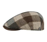 LIERYS Coppola Valcova Check Uomo - Made in Italy Cappello Piatto con Visiera, Fodera Inverno Autunno/Inverno - 59 cm Marrone