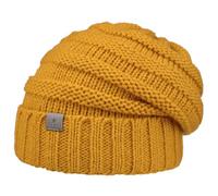 LIERYS Jil Oversize Berretto a Maglia Donna/Uomo - Made in Germany Beanie Invernale Long con Fodera, Oversize, Inverno Autunno/Inverno - Taglia Unica Senape