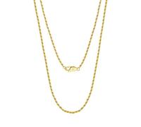 Lieson Collana Donna Uomo Argento 925, Collana Catena Semplice In Corda 1.7MM Larghezza Oro, 50CM Lunghezza - Collana Compleanno San Valentino Natale Anniversario Festa Gioielli Regalo