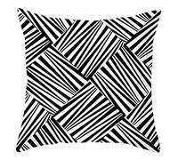 Lieson Federa Cuscini Divano, Federe Copricuscino 45x45 CM 1 Pezzo Copricuscini Divano Moderni Nero Bianco Motivo A Strisce Zebra, Poliestere